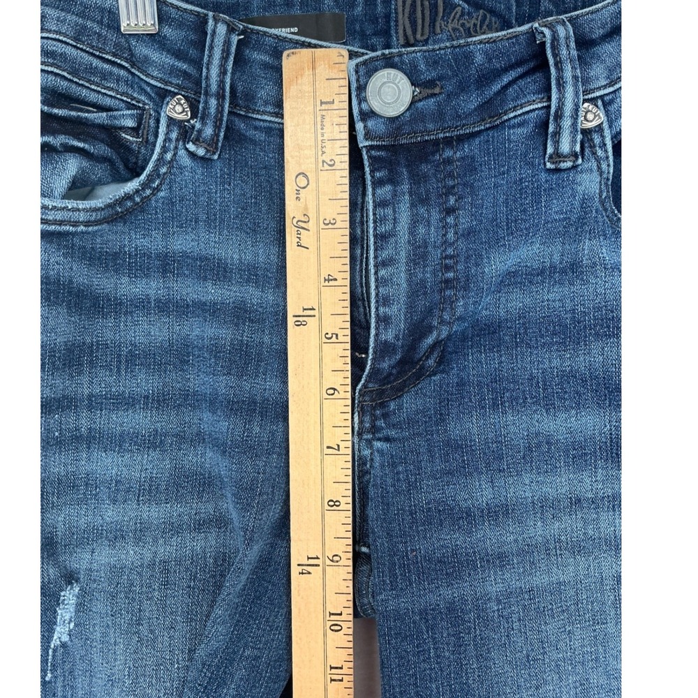 Kut from the Kloth Katy Boyfriend Jeans Womens 6 Blue Medium Wash Distressed - Picture 9 of 10